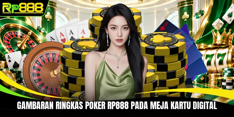 Gambaran ringkas Poker RP888 pada meja kartu digital